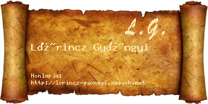 Lőrincz Gyöngyi névjegykártya