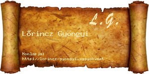 Lőrincz Gyöngyi névjegykártya